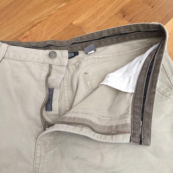 (Sold) REI Canvas Cream Hiking Workwear Utility Style Shorts (34) - Picture 4 of 10